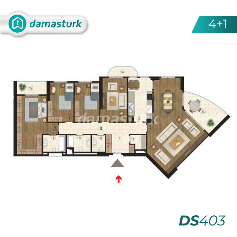 فروش آپارتمان در استانبول -  كوتشوك شكمجه  DS403 || املاک داماس تورک  14 03