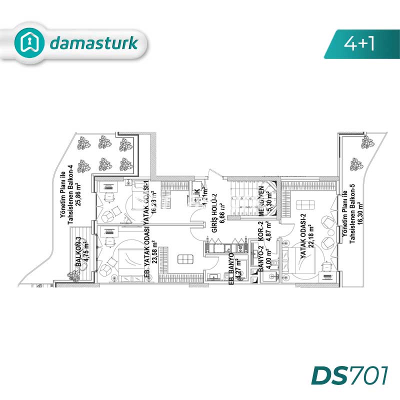 آپارتمان برای فروش در چکمکوی - استانبول DS701 | املاک داماستورک 02