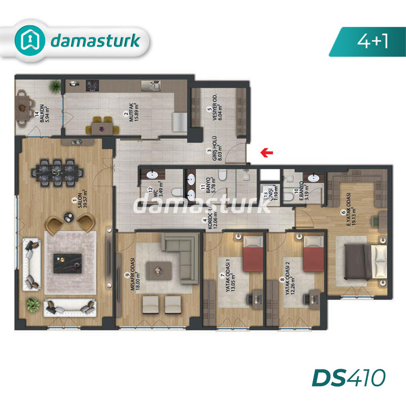 Apartments for sale in Başakşehir - Istanbul DS410 | damasturk Real Estate 04