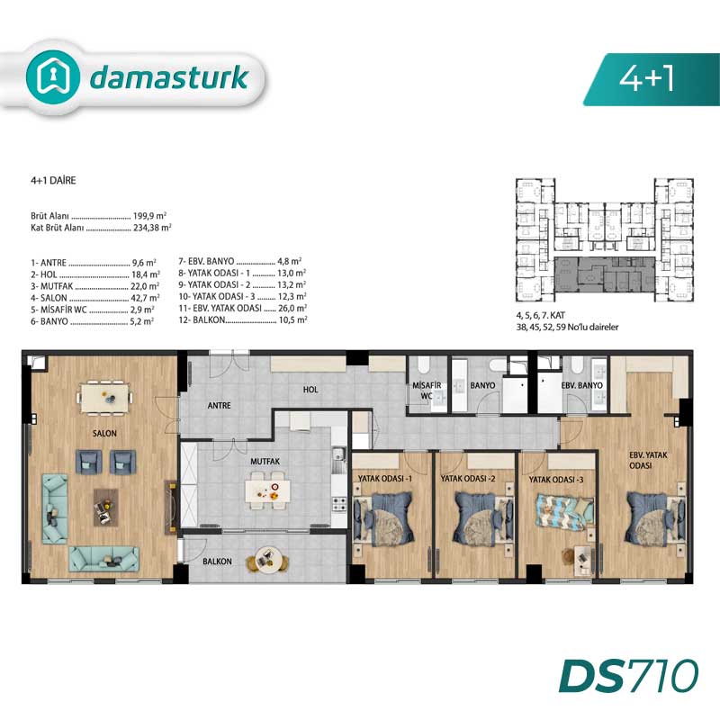 Luxury apartments for sale in Beylikdüzü - Istanbul DS710 | damasturk Real Estate 03