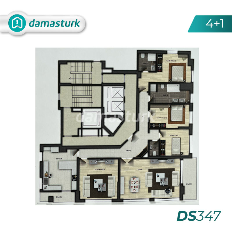  Apartments for sale in Turkey - Istanbul - the complex DS347 || damasturk Real Estate Company 04