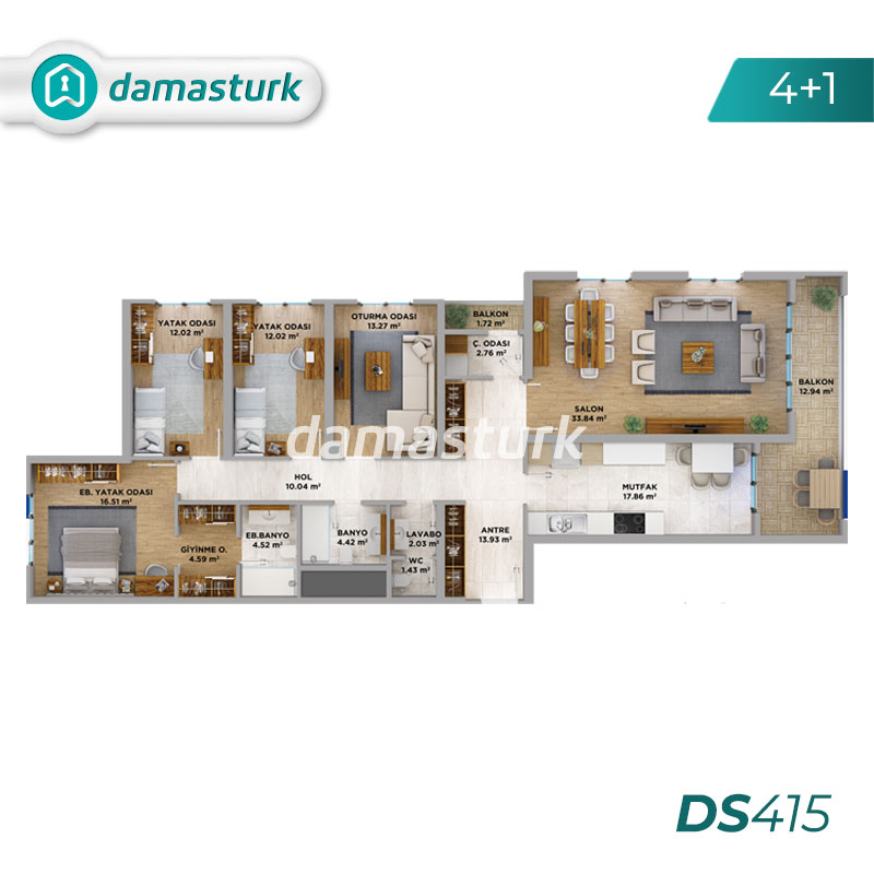 Appartements à vendre à Ispartakule - Istanbul DS415 | damasturk Immobilier 03