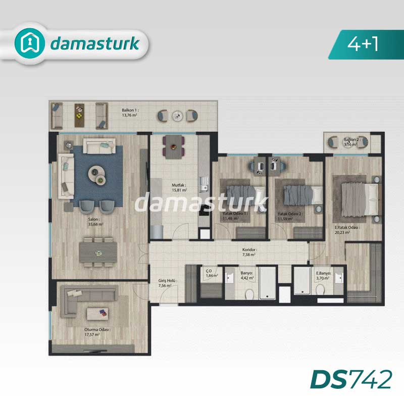 Apartments for sale in Başakşehir - Istanbul DS742 | DAMAS TÜRK Real Estate 04