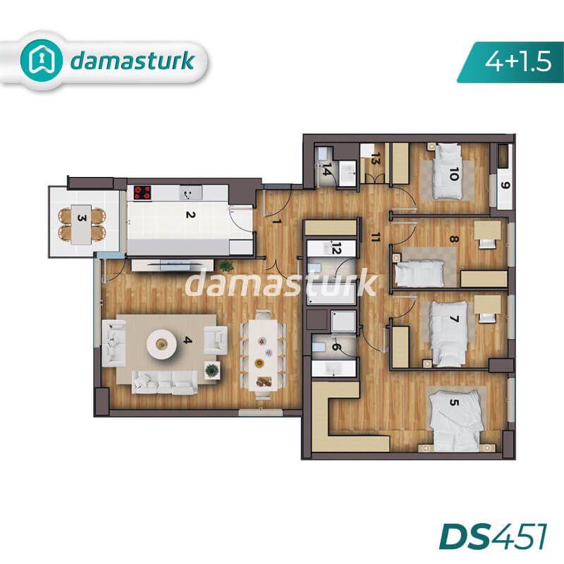 آپارتمان برای فروش در کارتال - استانبول DS451 | املاک داماستورک 03