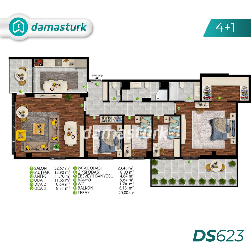 Apartments for sale in Pendik - Istanbul DS623 | damasturk Real Estate 04