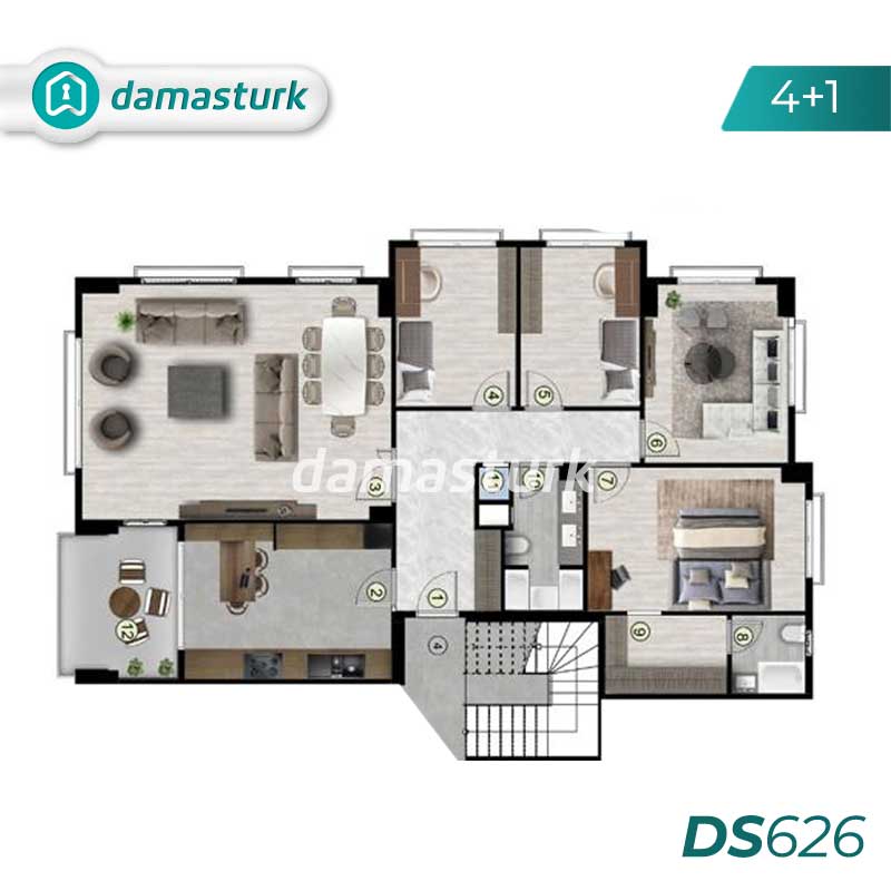 Appartements à vendre à Beylikdüzü - Istanbul DS626 | damasturk Immobilier 01