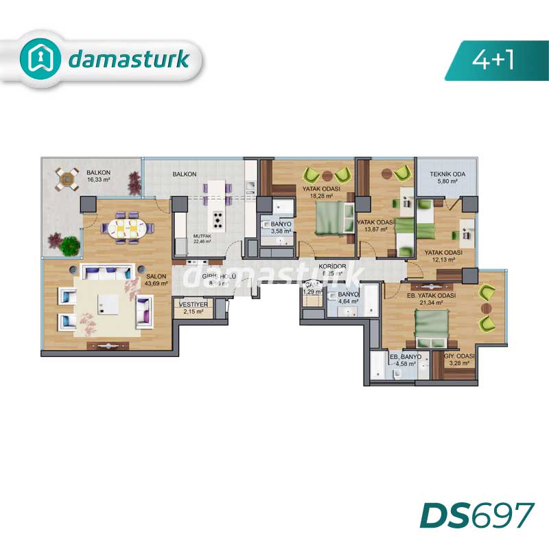 Apartments for sale in Çekmeköy - Istanbul DS697 | damasturk Real Estate 04