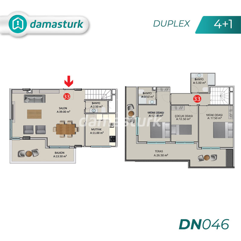 Apartments for sale in Antalya Turkey - complex DN046 || damasturk Real Estate Company 03