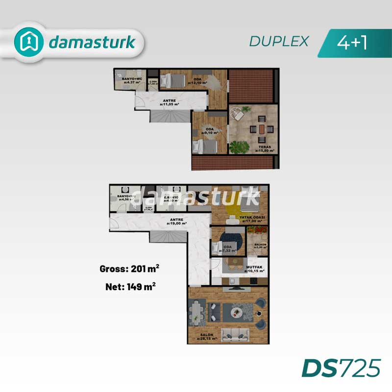 آپارتمان برای فروش در بيليك دوزو - استانبول DS725 | املاک داماستورک 02