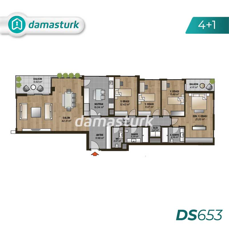 فروش آپارتمان لوکس در بیکوز - استانبول DS653 | املاک داماستورک 04