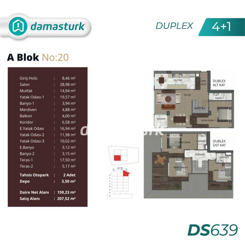 آپارتمان های لوکس برای فروش در اوسكودار - استانبول DS639 | املاک داماستورک 03