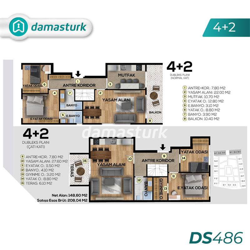 آپارتمان برای فروش در بيوك شكمجة - استانبول DS486 | املاک داماستورک 03