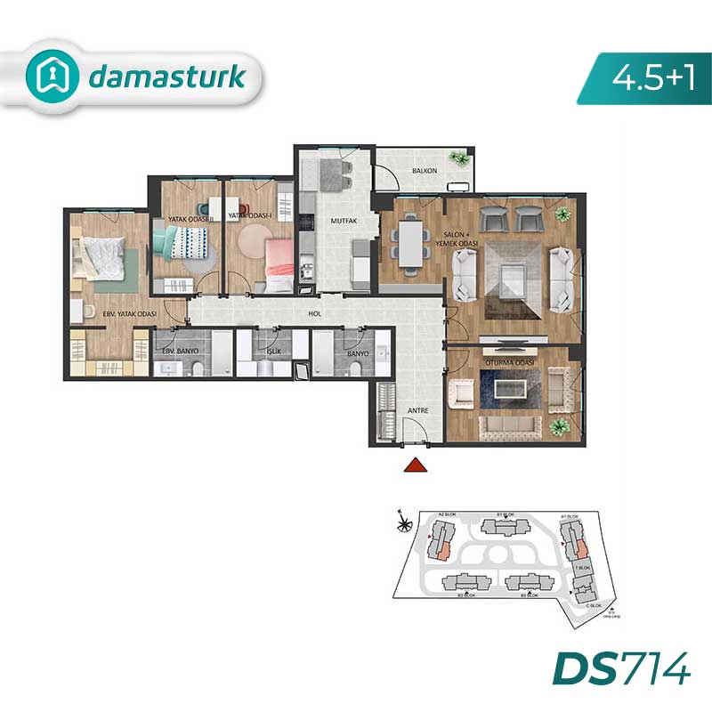 Luxury apartments for sale in Başakşehir - Istanbul DS714 | damasturk Real Estate 02