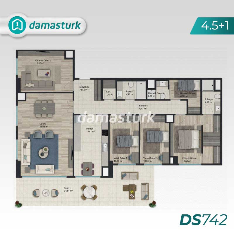 آپارتمان برای فروش در باشاك شهير- استانبول DS742 | املاک داماستورک 03