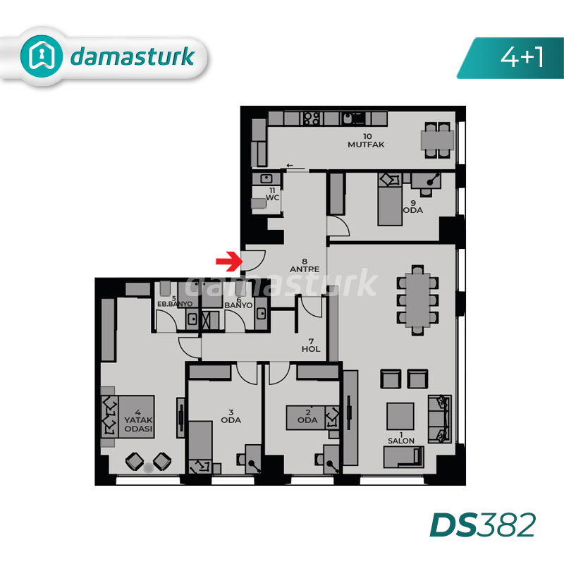Apartments for sale in Turkey - Istanbul - the complex DS382  || damasturk Real Estate  04