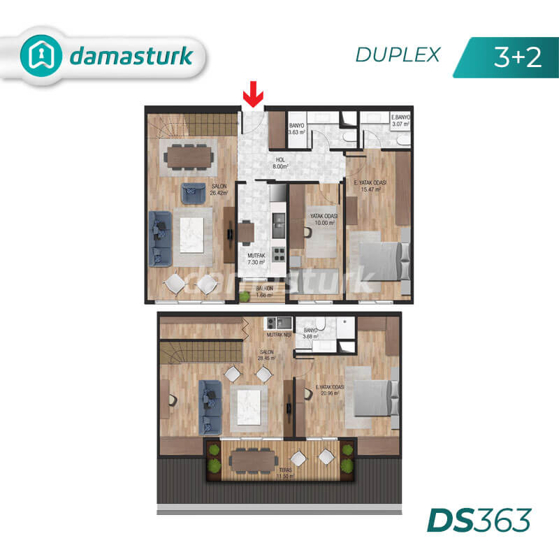 Apartments for sale in Turkey - Istanbul - the complex DS363  || damasturk Real Estate Company 04