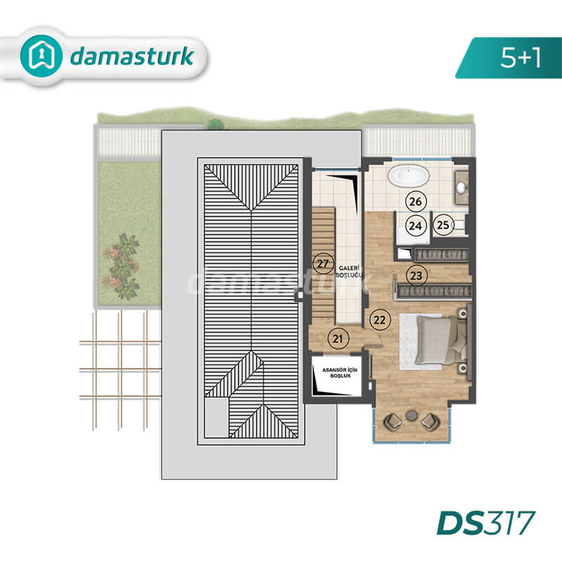 فلل للبيع في تركيا - المجمع  DS317 || شركة داماس تورك العقارية  07