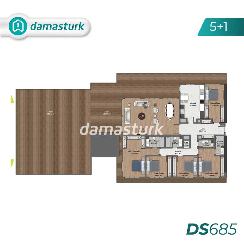آپارتمان های لوکس برای فروش در ساريير - استانبول DS685 | املاک داماستورک 05
