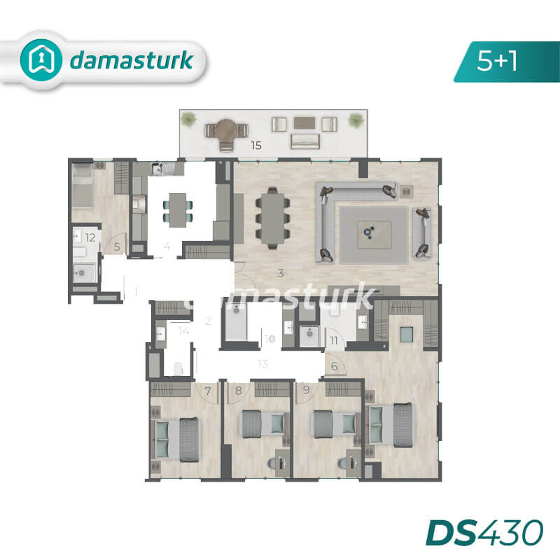 آپارتمان برای فروش در زیتین برنو - استانبول DS430 | املاک داماستورک 05