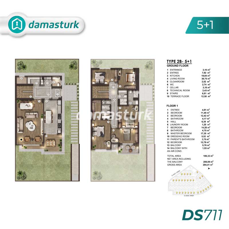 Villas for sale in Bahçeşehir - Istanbul DS711 | damasturk Real Estate 03