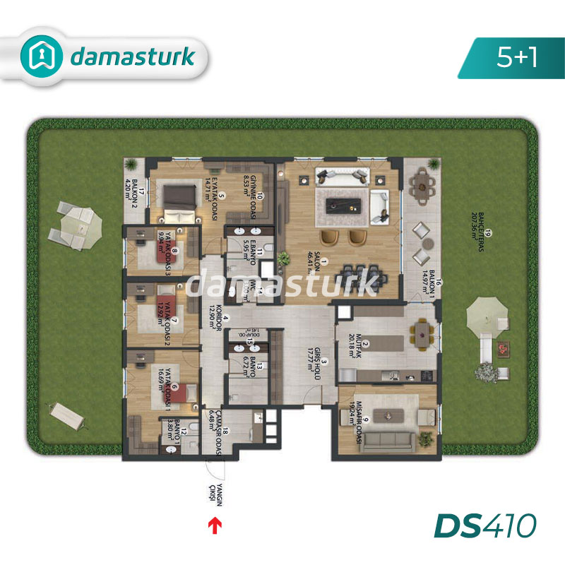 فروش آپارتمان در باشاك شهير - استانبول DS410 | املاک داماس تورک 05