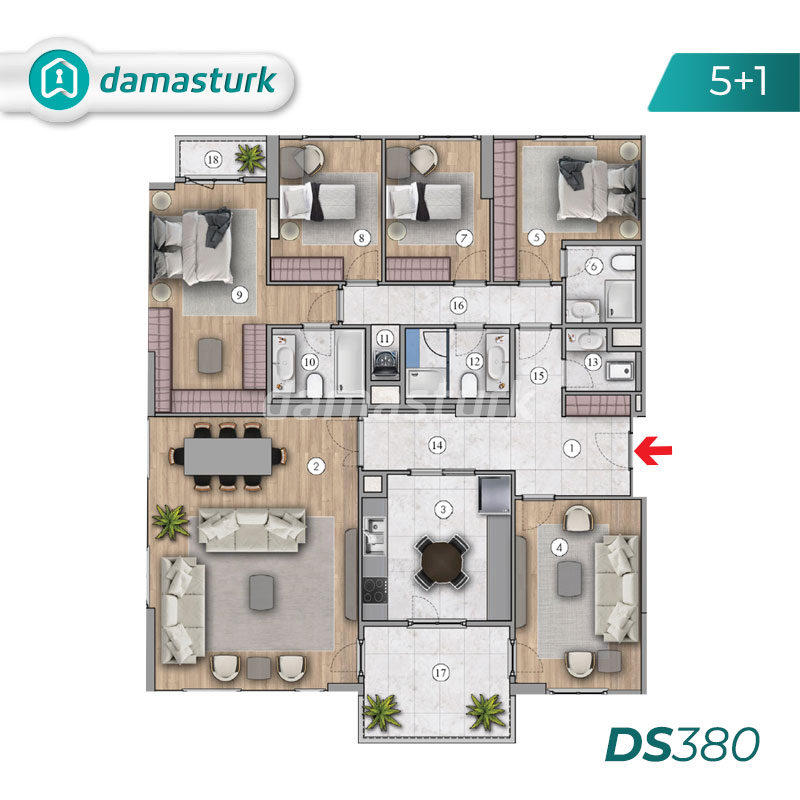Apartments for sale in Turkey - Istanbul - the complex DS380  || damasturk Real Estate  04