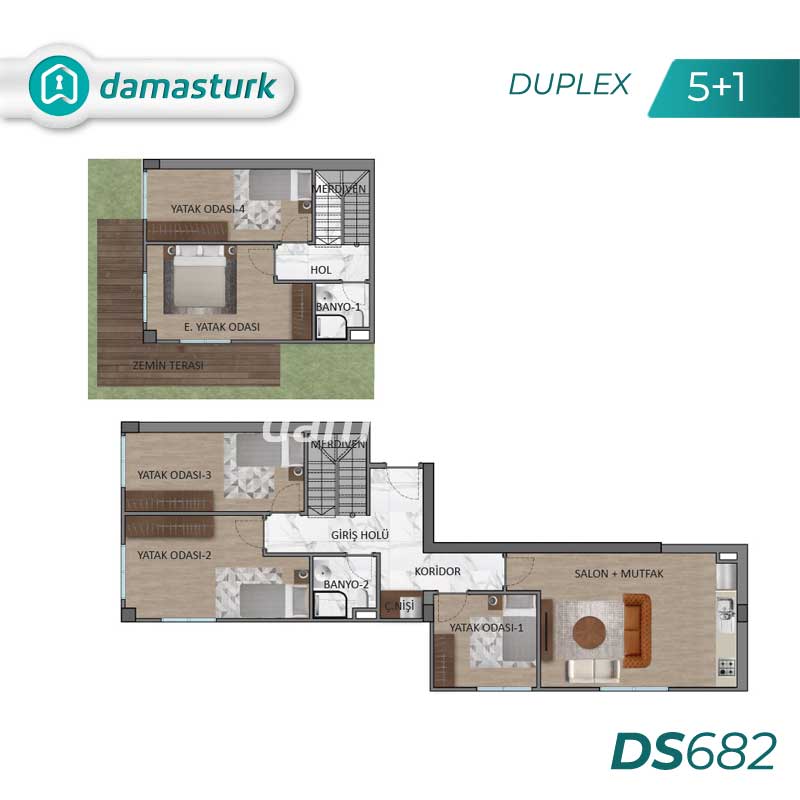 Apartments for sale in Üsküdar - Istanbul DS682 | damasturk Real Estate 04