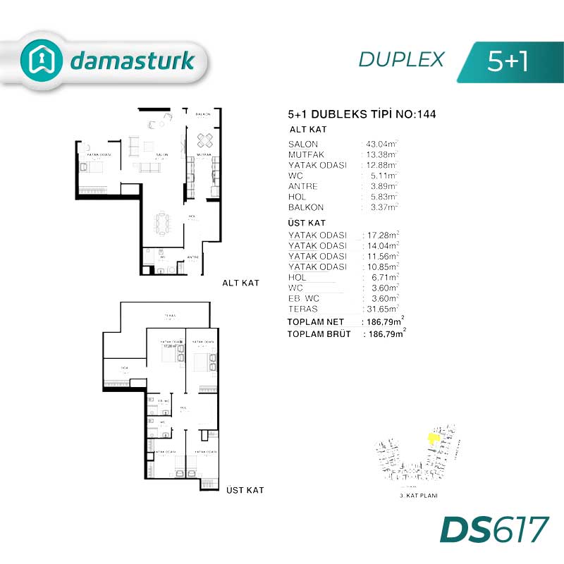 Apartments for sale in Eyüpsultan - Istanbul DS617 | damasturk Real Estate 06