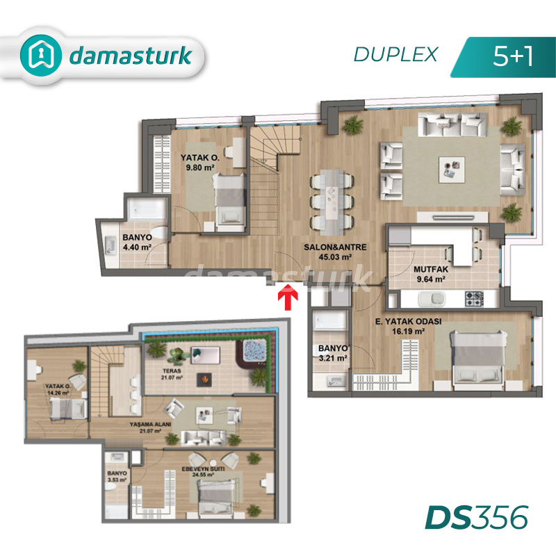Apartments for sale in Turkey - Istanbul - the complex DS356 || damasturk Real Estate Company 05