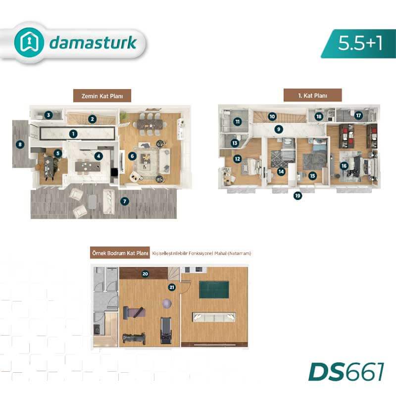 فلل فاخرة للبيع في بهشة شهير - اسطنبول DS661 | داماس تورك العقارية     03