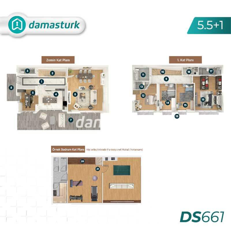 فلل فاخرة للبيع في بهشة شهير - اسطنبول DS661 | داماس تورك العقارية     02