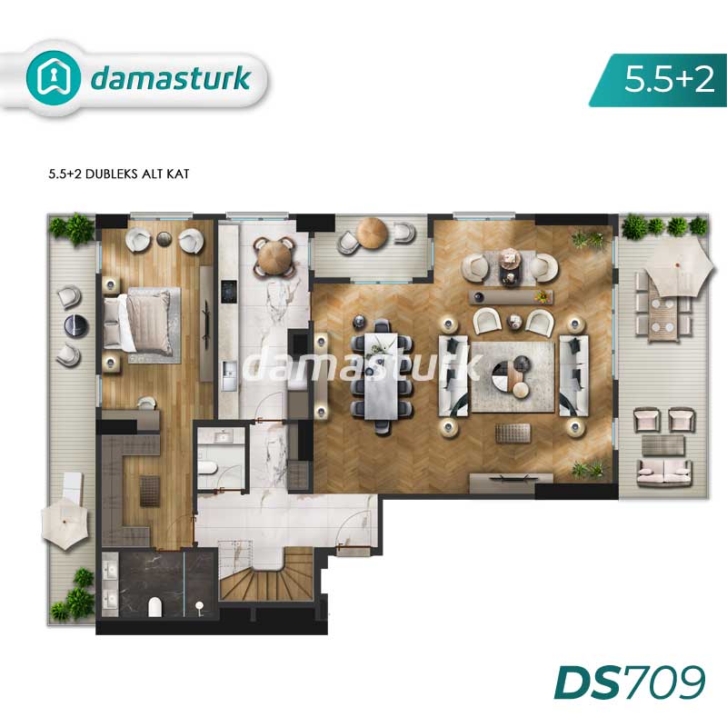 Apartments for sale in Beşiktaş - Istanbul DS709 | damasturk Real Estate 02