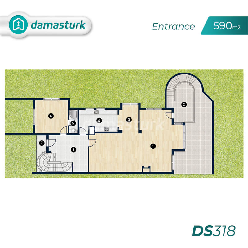 فلل للبيع في تركيا - المجمع  DS318 || شركة داماس تورك العقارية  06