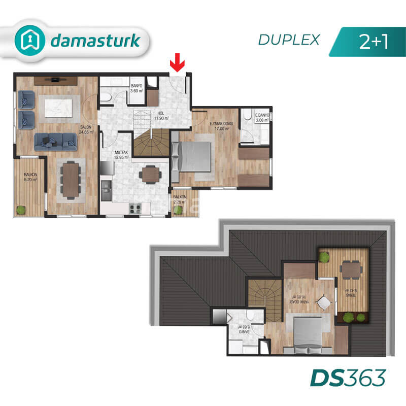 Apartments for sale in Turkey - Istanbul - the complex DS363  || damasturk Real Estate Company 05
