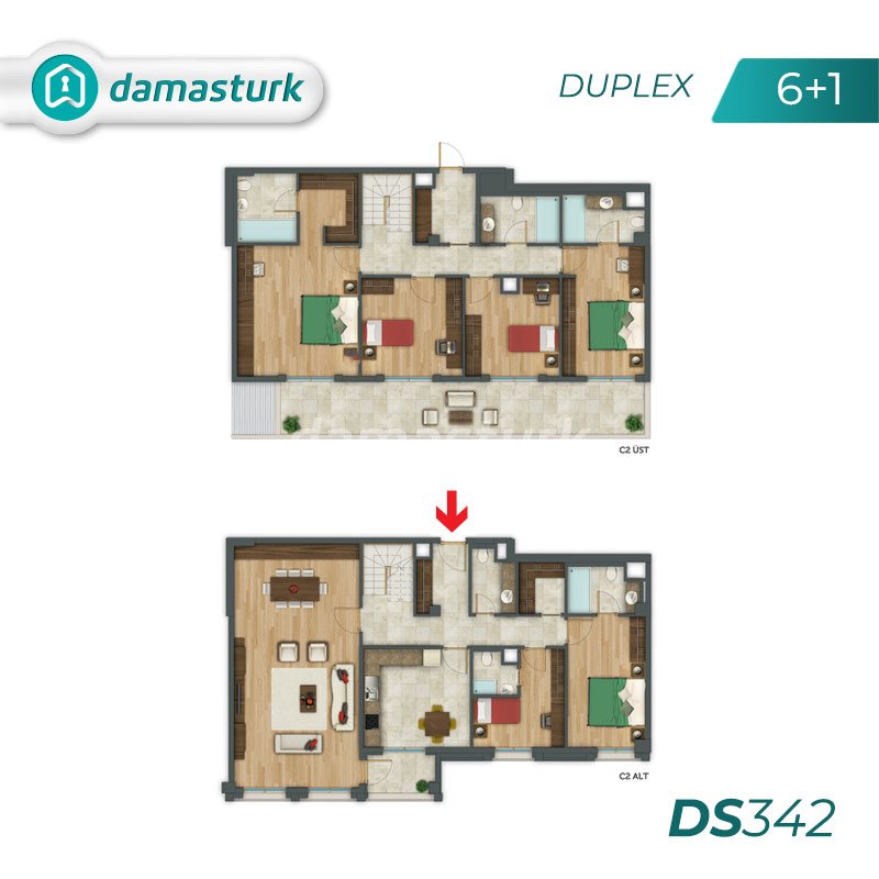 Apartments for sale in Turkey - Istanbul - the complex DS342 || damasturk Real Estate Company 09