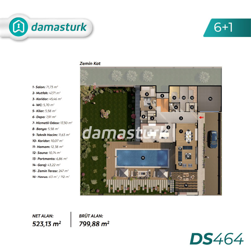 فلل فاخرة للبيع في بيوك شكمجة  - اسطنبول DS464 | داماس ترك العقارية  01
