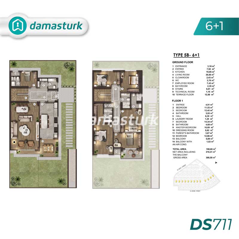 Villas for sale in Bahçeşehir - Istanbul DS711 | damasturk Real Estate 04