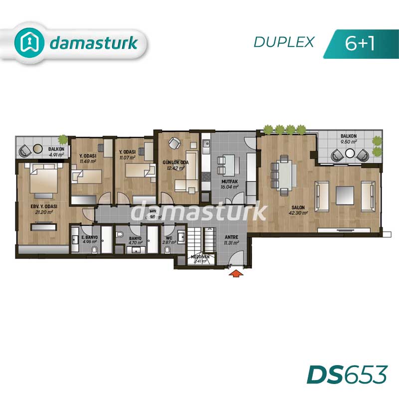 فروش آپارتمان لوکس در بیکوز - استانبول DS653 | املاک داماستورک 09