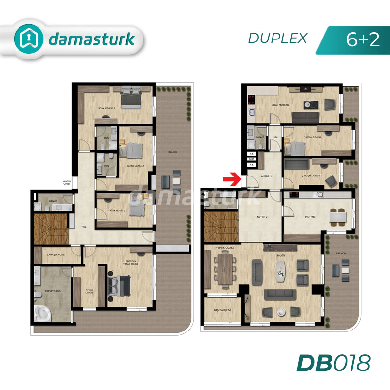  Apartments for sale in Bursa Turkey - complex DB018 || damasturk Real Estate Company 04