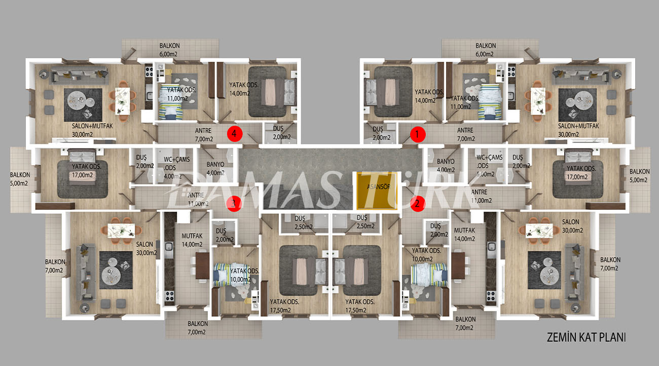 Appartements à vendre à Başiskele - Kocaeli DK040 | Immobilier DAMAS TÜRK 07