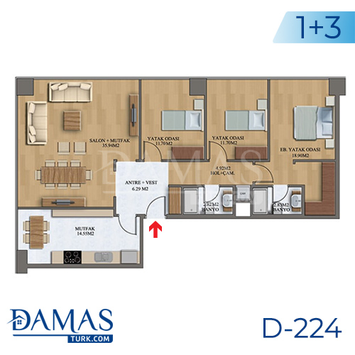 Damas Project D-224 in Istanbul - Floor plan picture  07