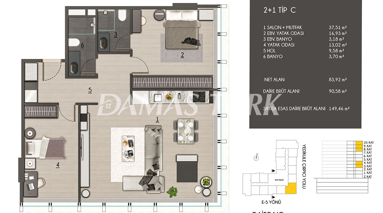 آپارتمان های لوکس برای فروش در توپکاپی - استانبول DS749 | املاک داماستورک 09