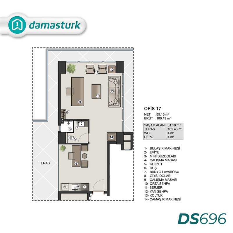 Propriétés à vendre à Zeytinburnu - Istanbul DS696 | damasturk Immobilier 05