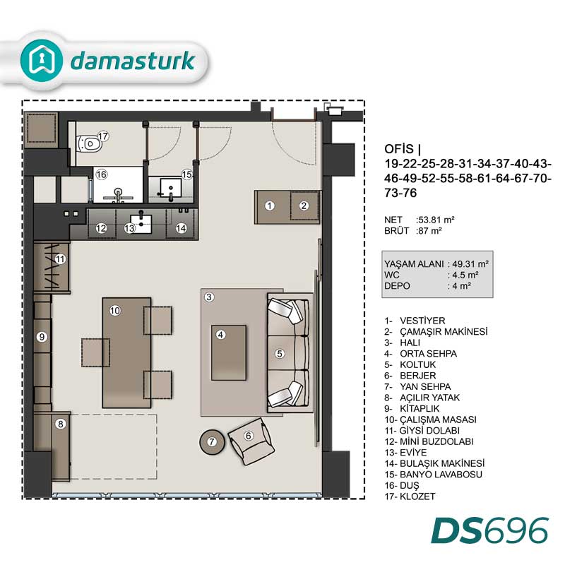 Propriétés à vendre à Zeytinburnu - Istanbul DS696 | damasturk Immobilier 07