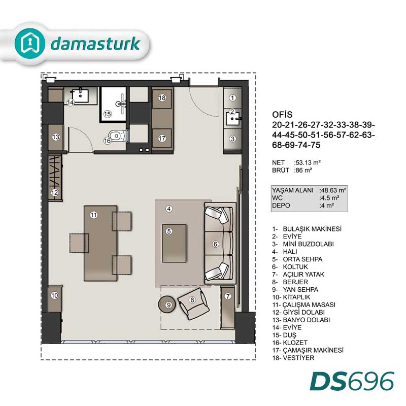 Propriétés à vendre à Zeytinburnu - Istanbul DS696 | damasturk Immobilier 08