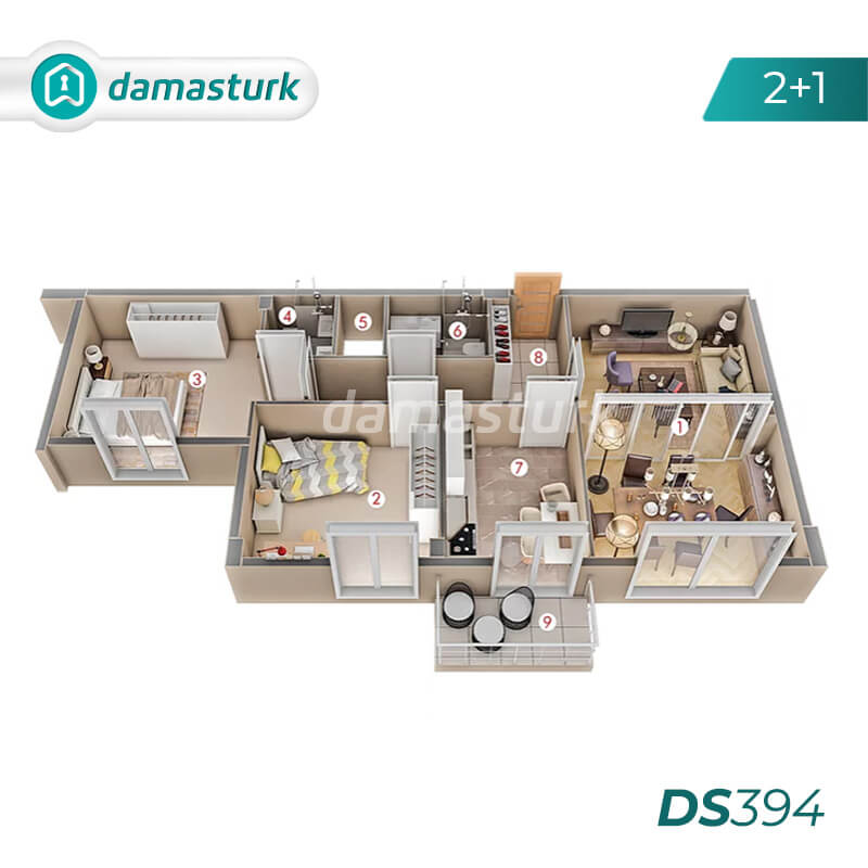 آپارتمان برای فروش در استانبول - Basaksehir DS394 || املاک داماستورک 01