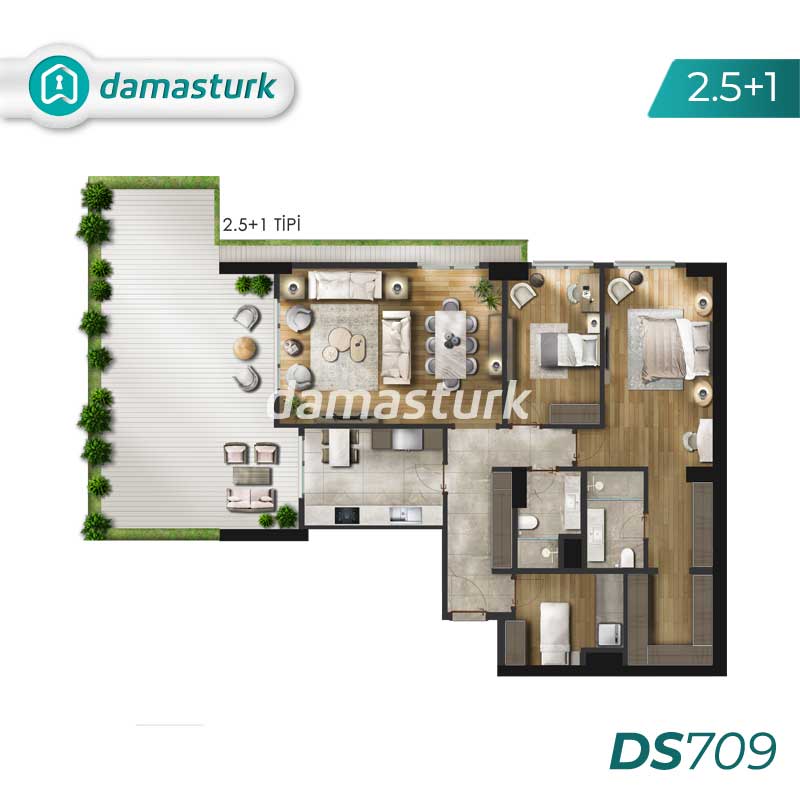 Apartments for sale in Beşiktaş - Istanbul DS709 | damasturk Real Estate 03