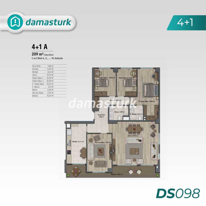 Apartments for sale in Topkapı - Istanbul DS098 | DAMAS TÜRK Real Estate 04