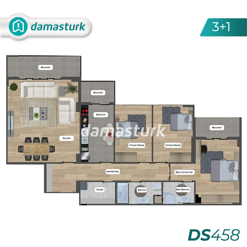 آپارتمان برای فروش در سیلیوری - استانبول DS458 | املاک داماس ترک 02