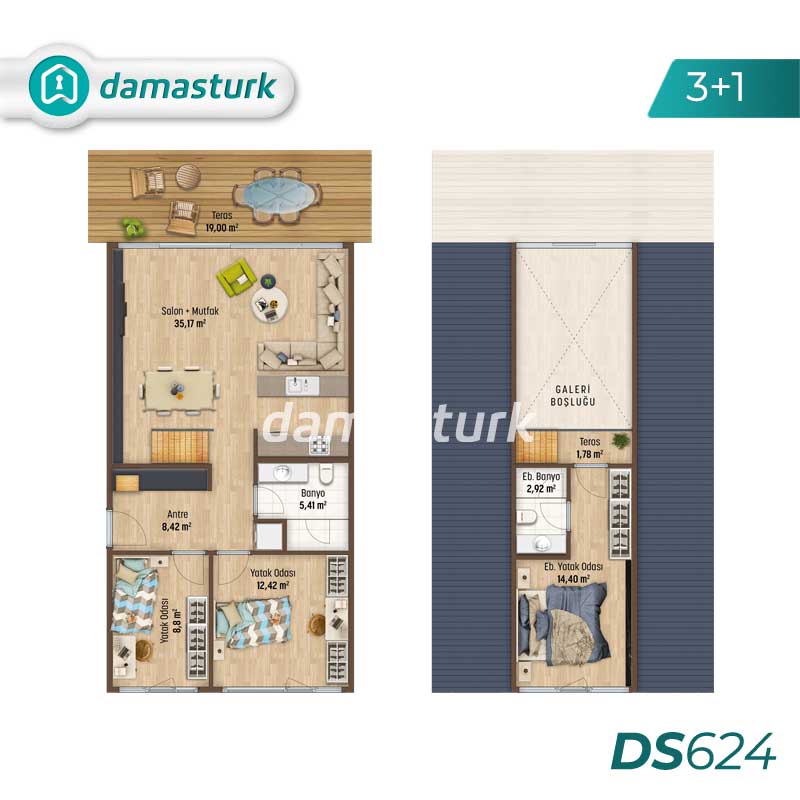 Villas à vendre à Silivri - Istanbul DS624 | damasturk Immobilier 01